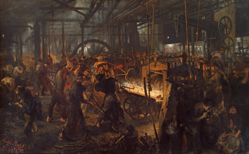 Adolph Menzel, The Iron Rolling Mill (1875)