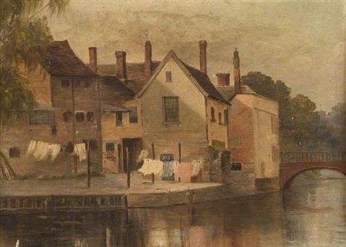 Edward Robert Hughes, Fisher Lane by Great Bridge, Cambridge (XIX-XX sec.)