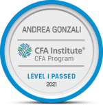 Andrea Gonzali CFA Level 1 badge