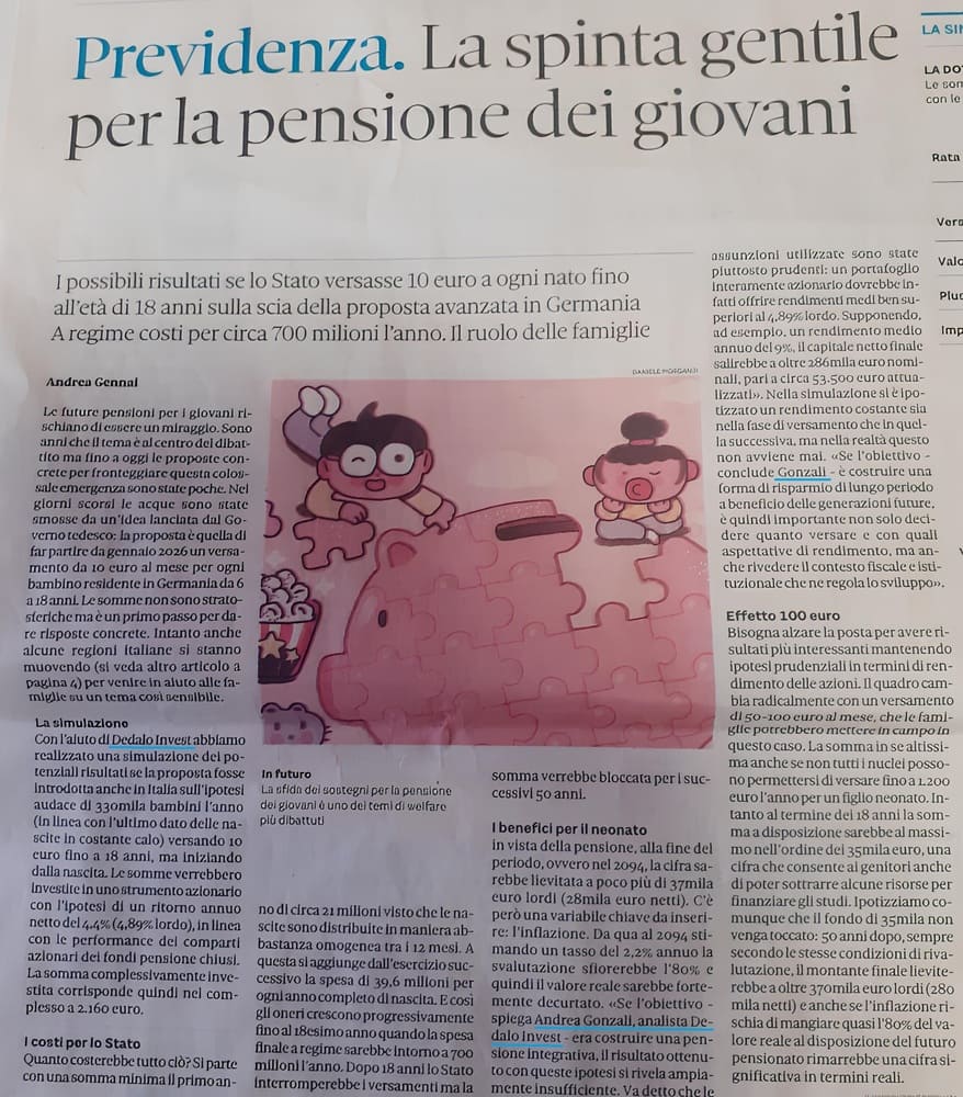 Plus 13 09 2025 Il sole 24 ore Dedalo Invest la spinta gentile